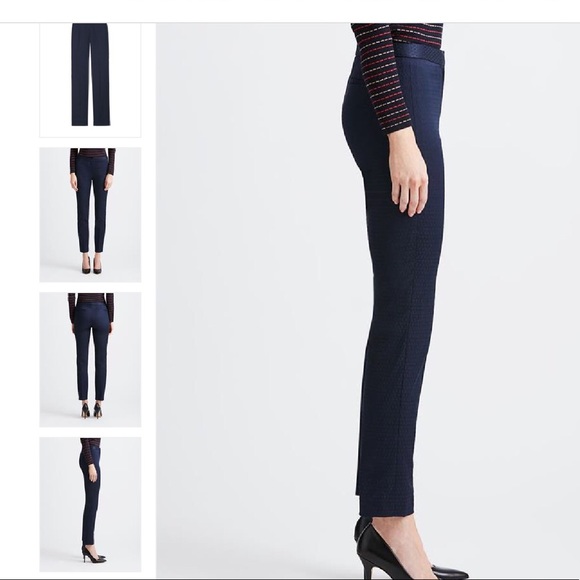 NWT Etcetera Blue Diamond Embossed Ankle Pants Trousers Sz 6 $238 - Picture 4 of 8